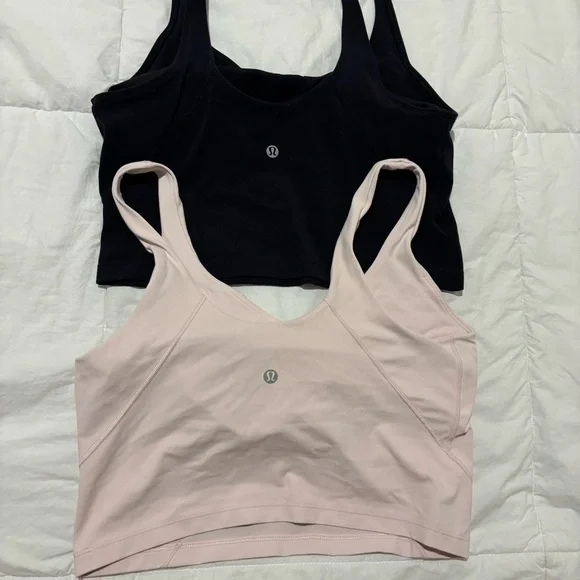 Lululemon athletica Black and light pink Align top set Sz 10 - Picture 2 of 6